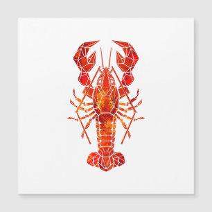 Roter polygonaler Hummer Magnetkarte