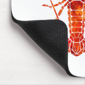 Roter polygonaler Hummer Mousepad (Ecke)