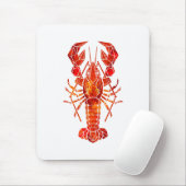 Roter polygonaler Hummer Mousepad (Mit Mouse)