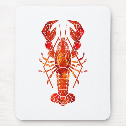 Roter polygonaler Hummer Mousepad (Vorne)