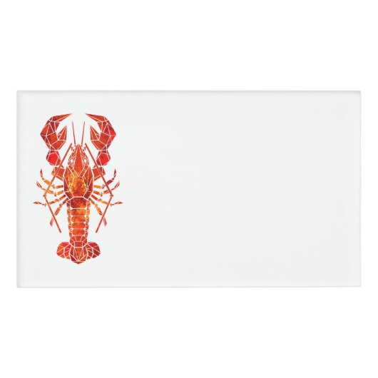 Roter Polygonaler Hummer Namenschild (Vorderseite)