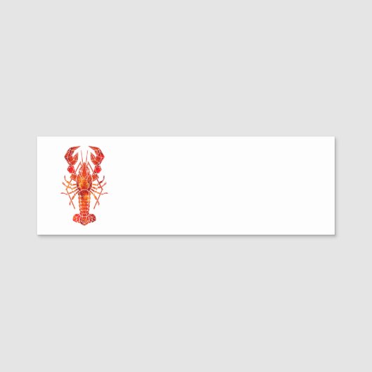 Roter polygonaler Hummer Namensschild (Vorderseite)
