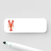 Roter polygonaler Hummer Namensschild (Beispiel)