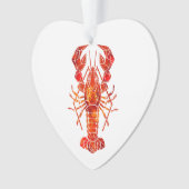 Roter polygonaler Hummer Ornament (Vorderseite)