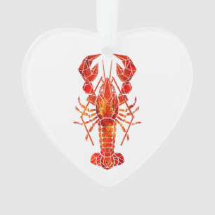 Roter polygonaler Hummer Ornament