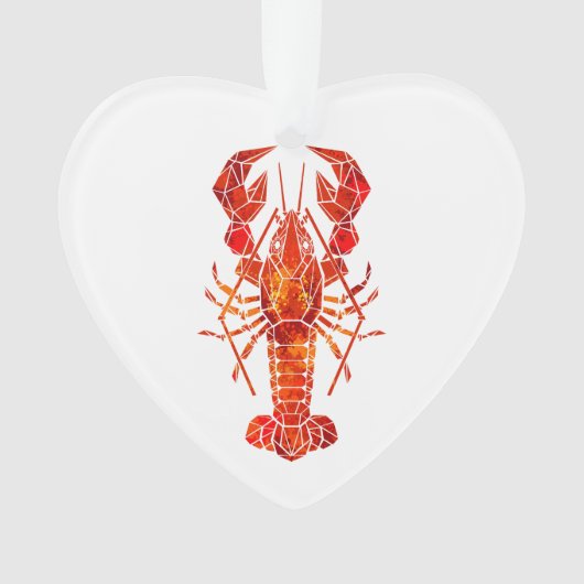 Roter polygonaler Hummer Ornament (Vorderseite)