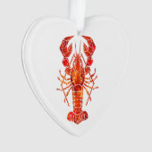 Roter polygonaler Hummer Ornament (Vorderseite)
