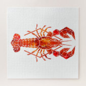 Roter Polygonaler Hummer Puzzle (Horizontal)