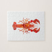 Roter Polygonaler Hummer Puzzle (Horizontal)
