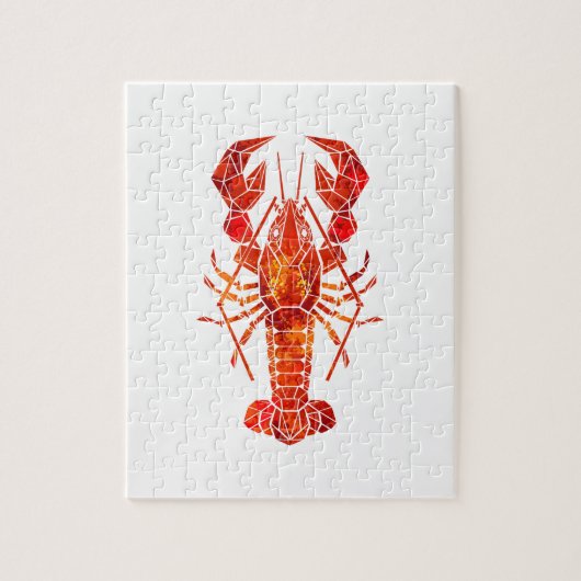 Roter Polygonaler Hummer Puzzle (Vertikal)