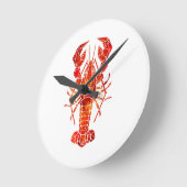 Roter polygonaler Hummer Runde Wanduhr (Winkel)