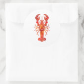Roter Polygonaler Hummer Runder Aufkleber (Tasche)
