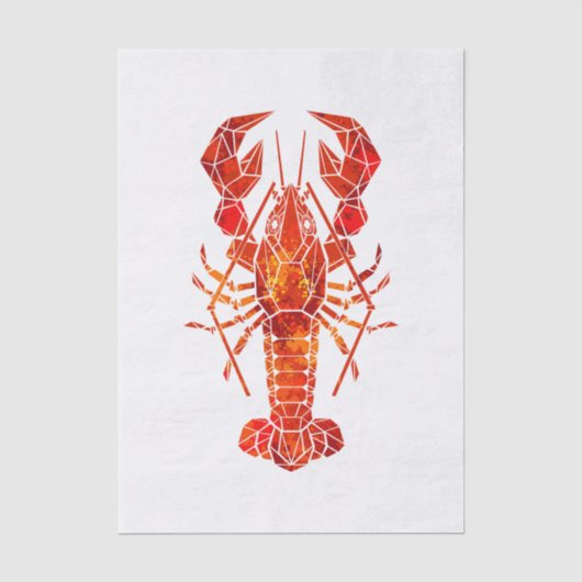 Roter Polygonaler Hummer Seidenpapier (Vorderseite)