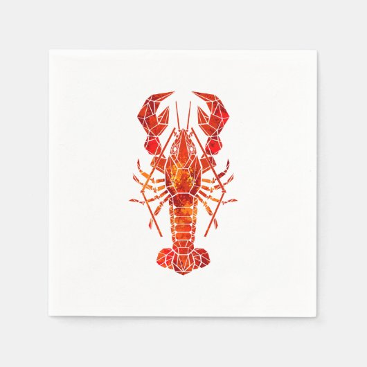 Roter polygonaler Hummer Serviette (Vorderseite)