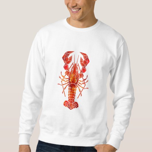 Roter polygonaler Hummer Sweatshirt (Vorderseite)