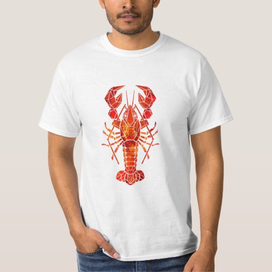 Roter Polygonaler Hummer T-Shirt (Vorderseite)