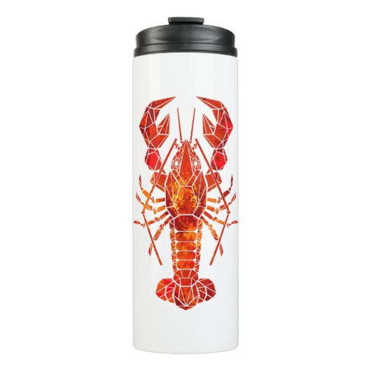 Roter polygonaler Hummer Thermosbecher (Vorderseite)