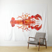 Roter polygonaler Hummer Wandteppich (Beispiel (Horizontal))