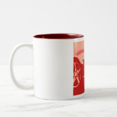 Roter Pop Art Corvette Zweifarbige Tasse (Links)