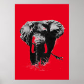 Roter Pop Art Elephant Poster (Vorne)
