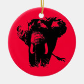 Roter Pop Art Elephant Weihnachtsschmuck (Vorne)