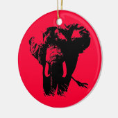 Roter Pop Art Elephant Weihnachtsschmuck (Links)