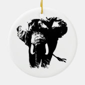 Roter Pop Art Elephant Weihnachtsschmuck (Hinten)