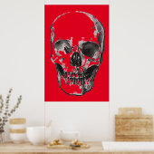 Roter Pop Art Skull Poster (Küche)