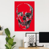 Roter Pop Art Skull Poster (Heimbüro)
