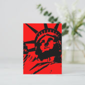 Roter Pop Kunststatue Postkarte (Stehend Vorderseite)