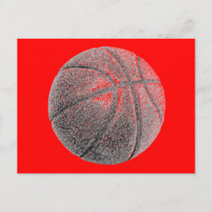 Roter Pop Stifteffekt Basketball Postkarte
