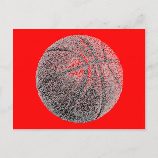 Roter Pop Stifteffekt Basketball Postkarte (Vorderseite)