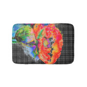 Roter Poppy Aquarellpolka Dot Akzent Badematte (Vorderseite)