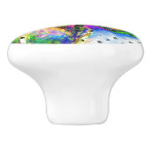 Roter Poppy Aquarellpolka Dot Akzent Keramikknauf (Seitenansicht)