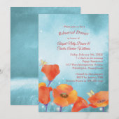 Roter Poppy Blumenkohl Hochzeitsessen Probe Einladung (Vorne/Hinten)