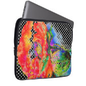 Roter Poppy schwarz-weiße Polka-Punkte Laptopschutzhülle (Vorne Rechts)