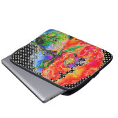 Roter Poppy schwarz-weiße Polka-Punkte Laptopschutzhülle (Vorne Knopf)