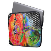 Roter Poppy schwarz-weiße Polka-Punkte Laptopschutzhülle (Vorderseite Links)