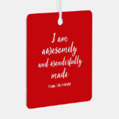 Roter positiver biblischer Affirmations-Platz Ornament Aus Metall (Vorderseite Rechts)