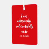 Roter positiver biblischer Affirmations-Platz Ornament Aus Metall (Vorderseite links)