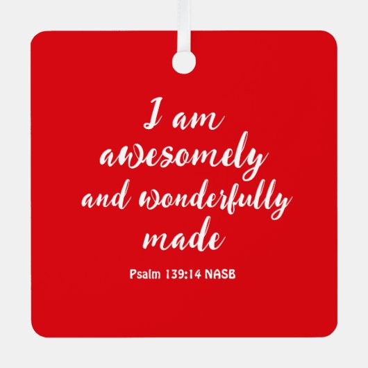 Roter positiver biblischer Affirmations-Platz Ornament Aus Metall (Vorderseite)