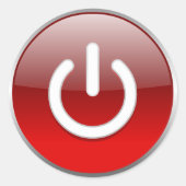 Roter Power Button Aufkleber (Vorderseite)