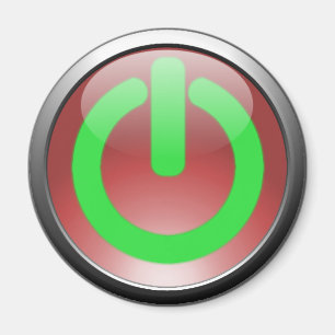 Roter Power-Knopf-Magnet Magnet