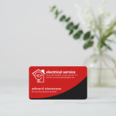 Roter Power Kurve Letter-e Bulb-Zuhause Visitenkarte (Stehend Vorderseite)