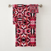 Roter Power Perspektive Farbverlauf Feine Kunst Badhandtuch Set (Insitu)