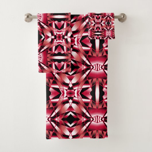 Roter Power Perspektive Farbverlauf Feine Kunst Badhandtuch Set (Insitu)