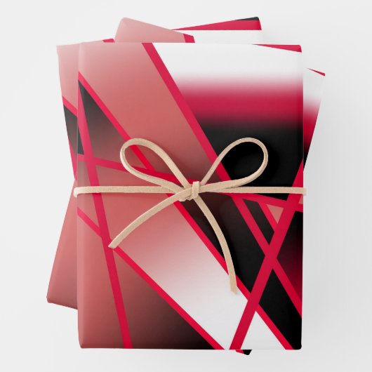 Roter Power Sichtbare strahlende, farbenfrohe Kuns Geschenkpapier Set (Beispiel)