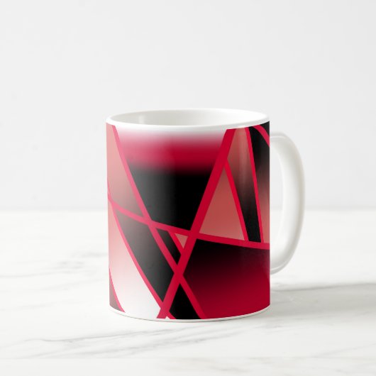 Roter Power Sichtbare strahlende, farbenfrohe Kuns Kaffeetasse (VorderseiteRechts)
