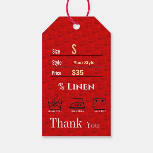 Roter Preis Geschenkanhänger (Rückseite)