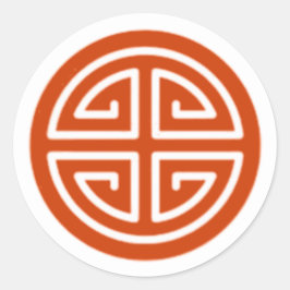 Roter Prosperität-Sticker Runder Aufkleber